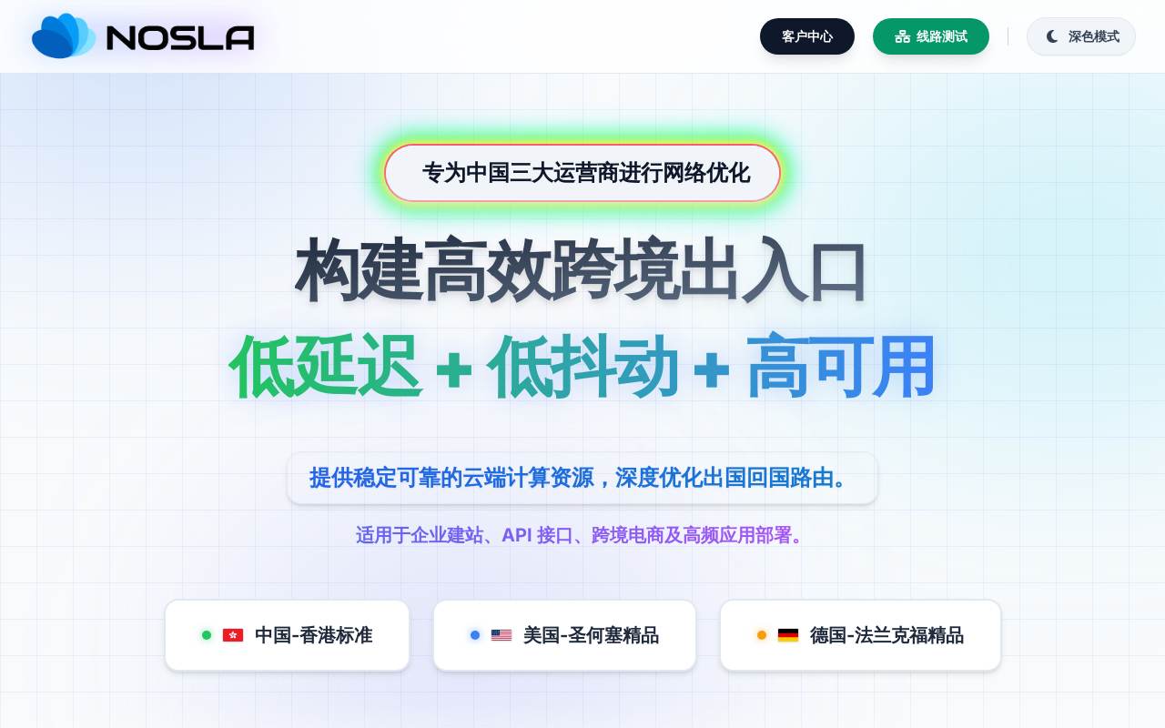 NoSLA 官网截图